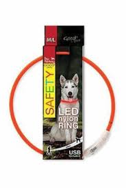 Obojek DOG FANTASY světelný USB oranžový 65 cm