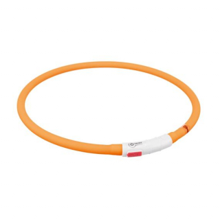 Flash USB svítící obojek XS-XL 70 cm / 10 mm, - oranžová 