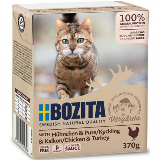 Bozita cat chunks in gravy - kuře&krocan 370g
