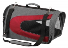 ALINA nylonová přepravní taška se síťkou 27x27x52 cm, - antracit/bordó max.5 kg