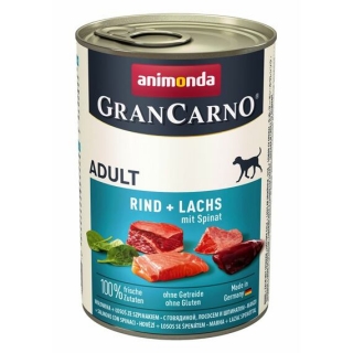 GRANCARNO Adult - hovězí, losos + špenát 400g