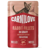 Carnilove Cat Pouch Gravy Rabbit+Marigold Kittens 85g