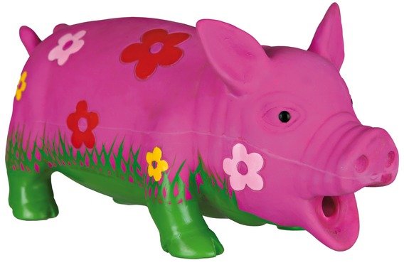 Latexové prasátko s kytkami, se zvukem 20 cm