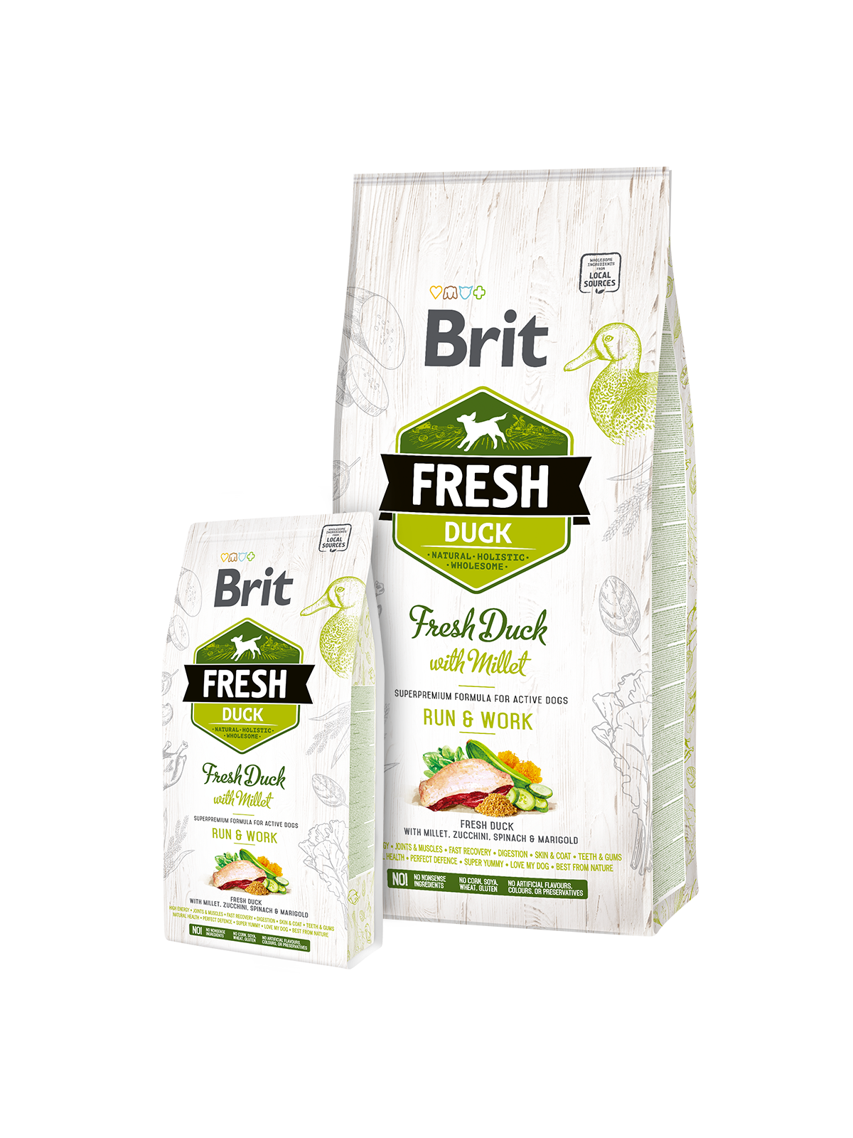 Brit Dog Fresh Duck & Millet Active Run & Work 2,5kg
