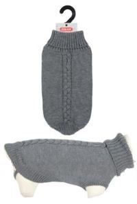 Svetr s rolákem pro psy ALLURE šedá 35cm