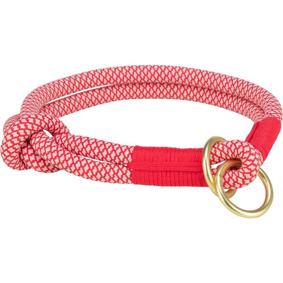 Soft Rope kulatý polostahovací obojek, červená/krémová 55cm/10mm