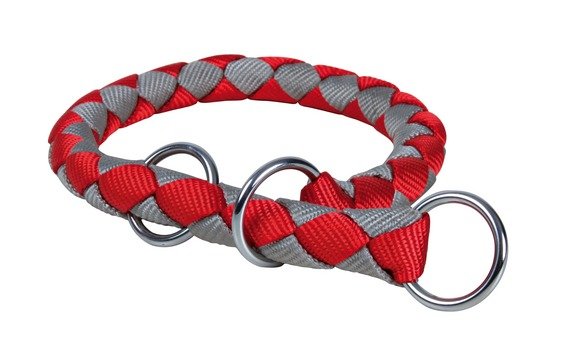 Soft Rope kulatý polostahovací obojek, šedá/světlešedá 55cm/10mm