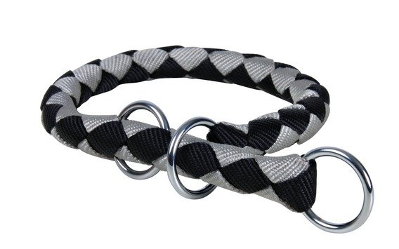 Soft Rope kulatý polostahovací obojek, šedá/světlešedá 55cm/10mm