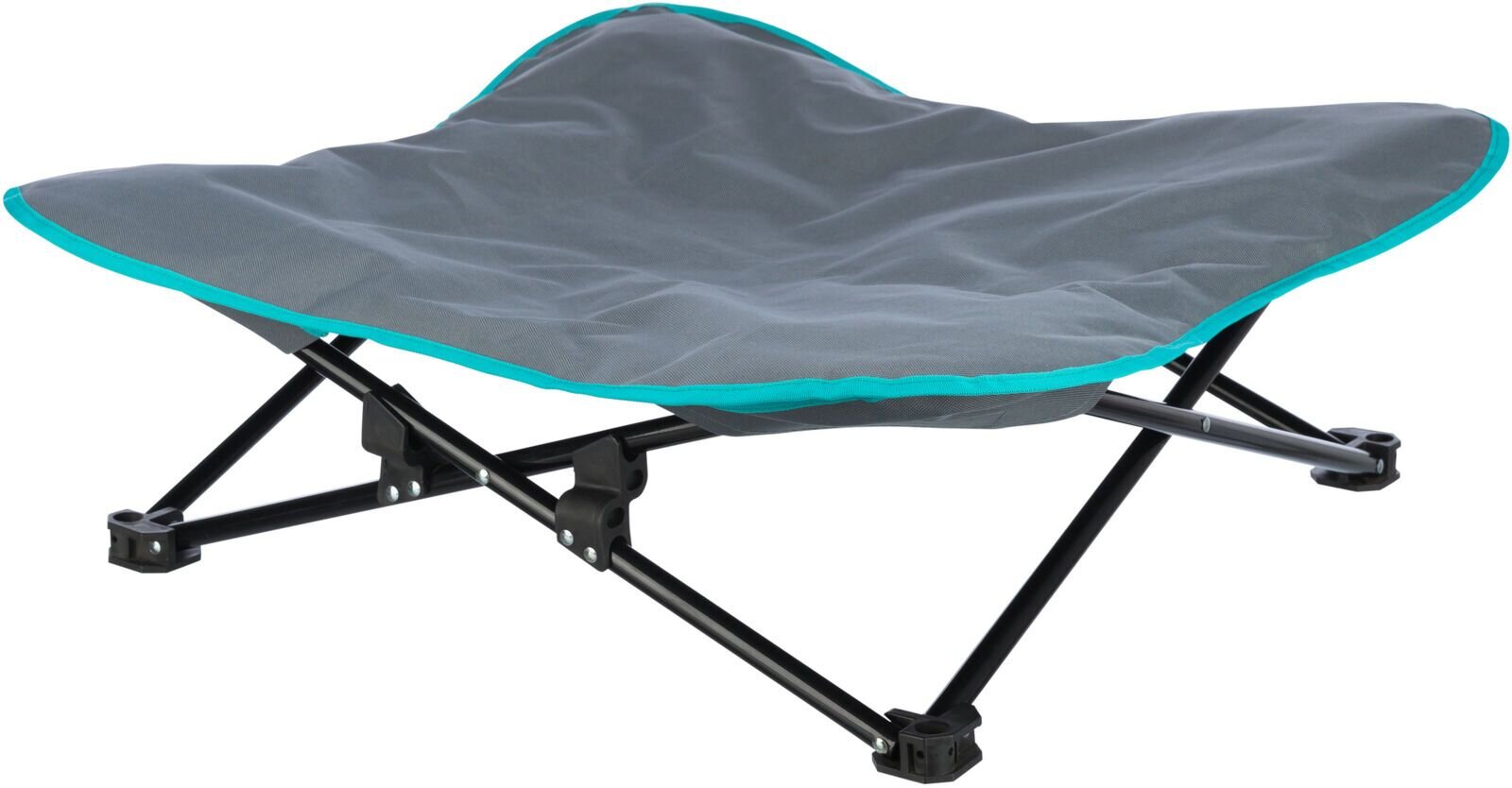Campingové lůžko STRONG pro psy, tmavošedá/petrolejová 88x32x88 cm