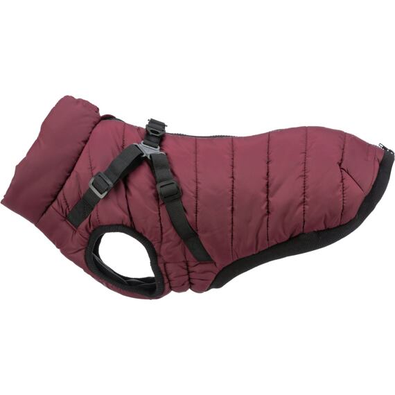 Zimní bunda PIROU s postrojem, sangria XS 27cm