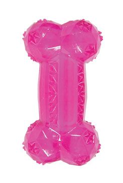 Hračka pes BONE TPR POP kost 14cm růžová Zolux