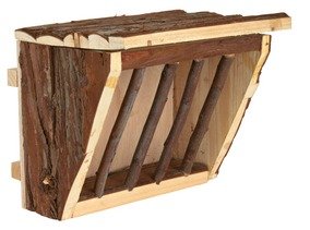 Dřevěné jesličky na seno, úchyt na klec 20x15x17 cm