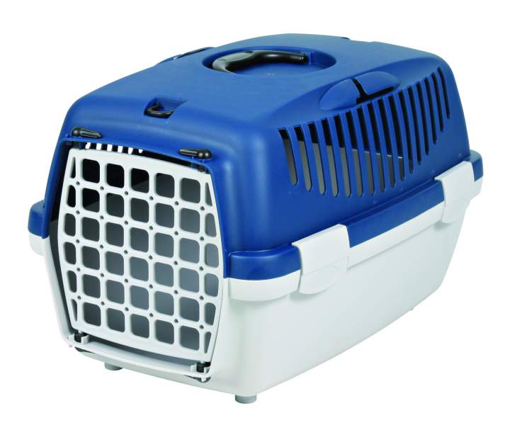 Transportní box CAPRI I. 32x31x48cm max.do 6kg tmavě šedá/sv.modrá