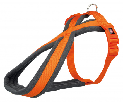 Nylonový postroj PREMIUM podšitý 35-50cm/20mm (S) - papaya