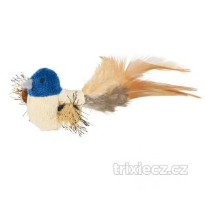 Ptáček s peřím, plyš 8 cm