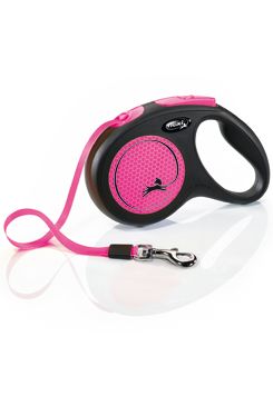 Flexi New Neon M pásek 5 m růžové 25 kg