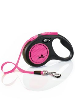 Flexi New Neon S pásek 5 m růžové 15 kg