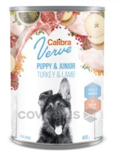Calibra Dog Verve konz.GF Junior Turkey&Lamb 400g
