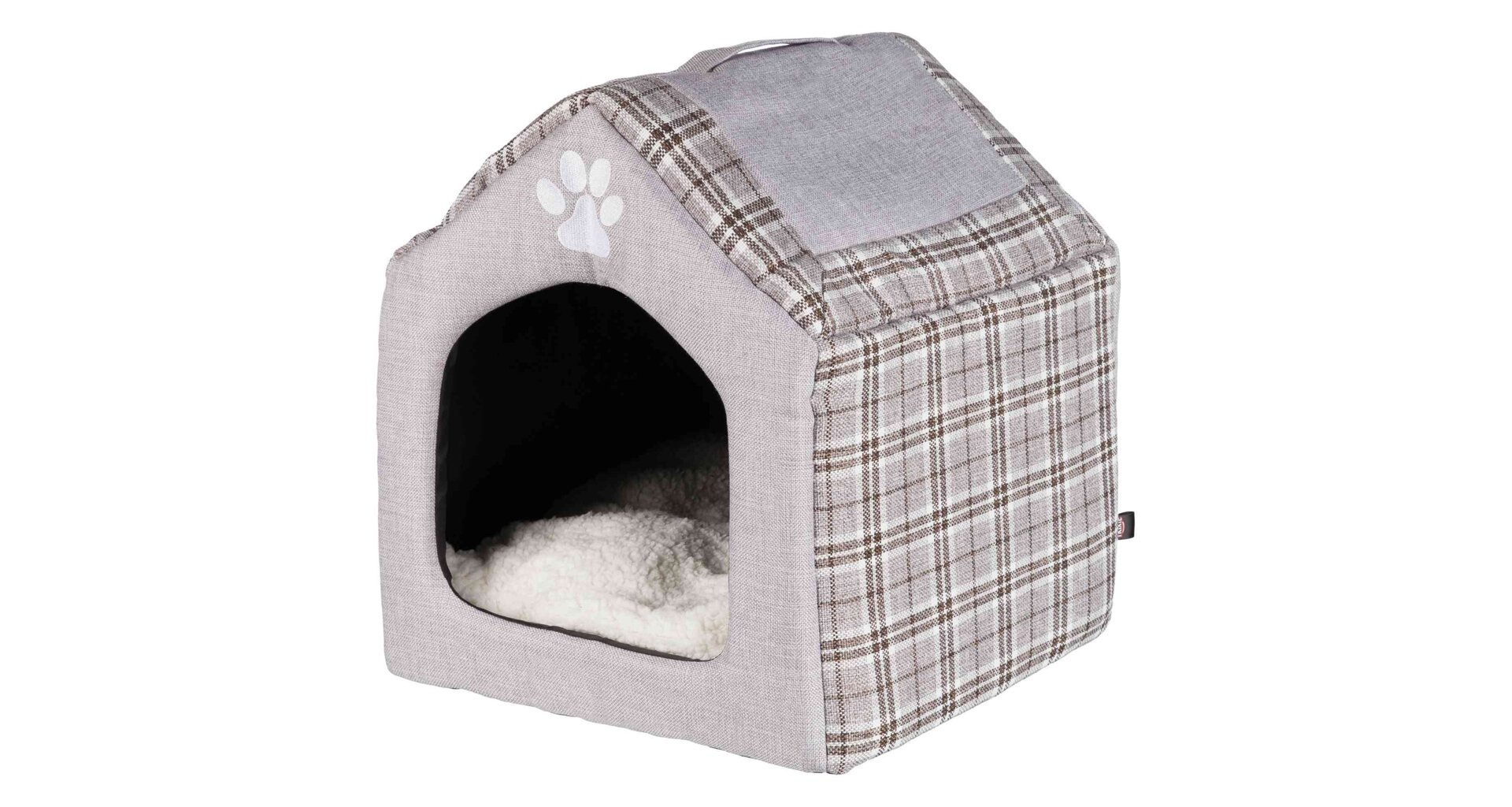 Plyšový domek SILAS 40 x 45 x 40 cm šedo/krémový