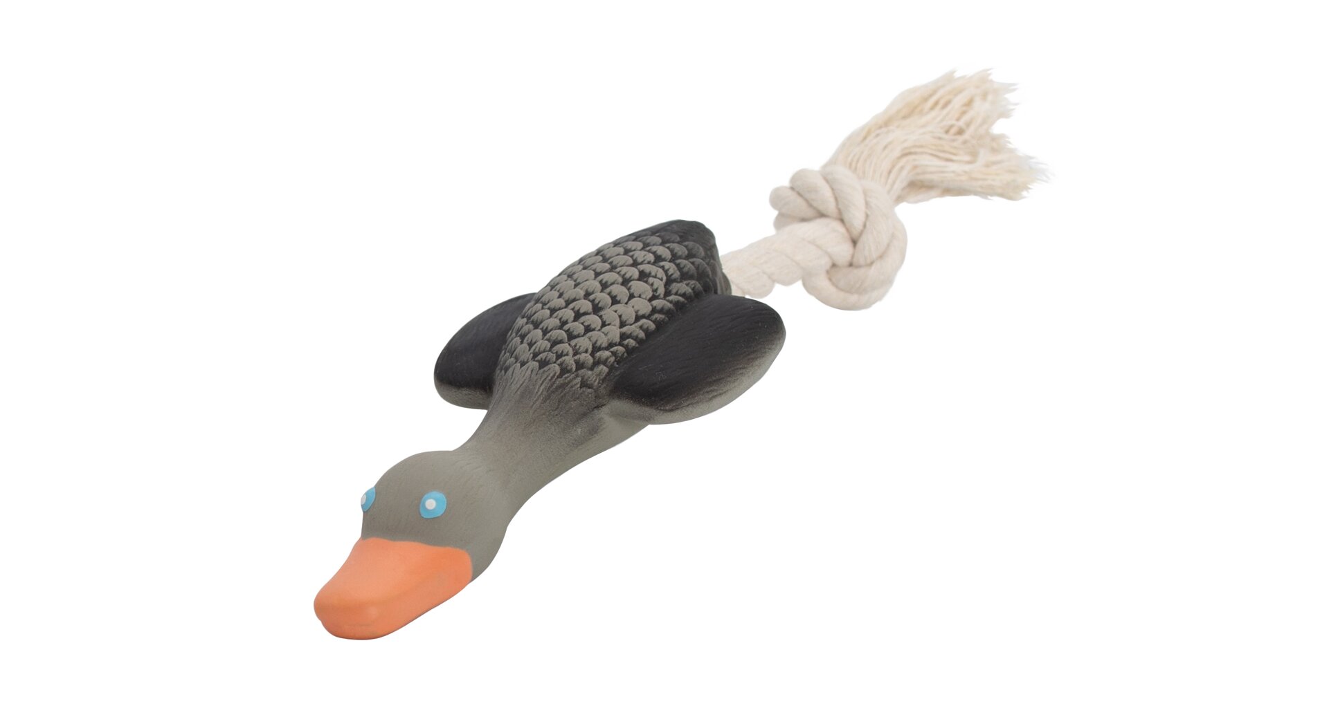 Divoká husa MINI s bavlněným lanem, se zvukem, 22cm, šedá,růžová, HipHop