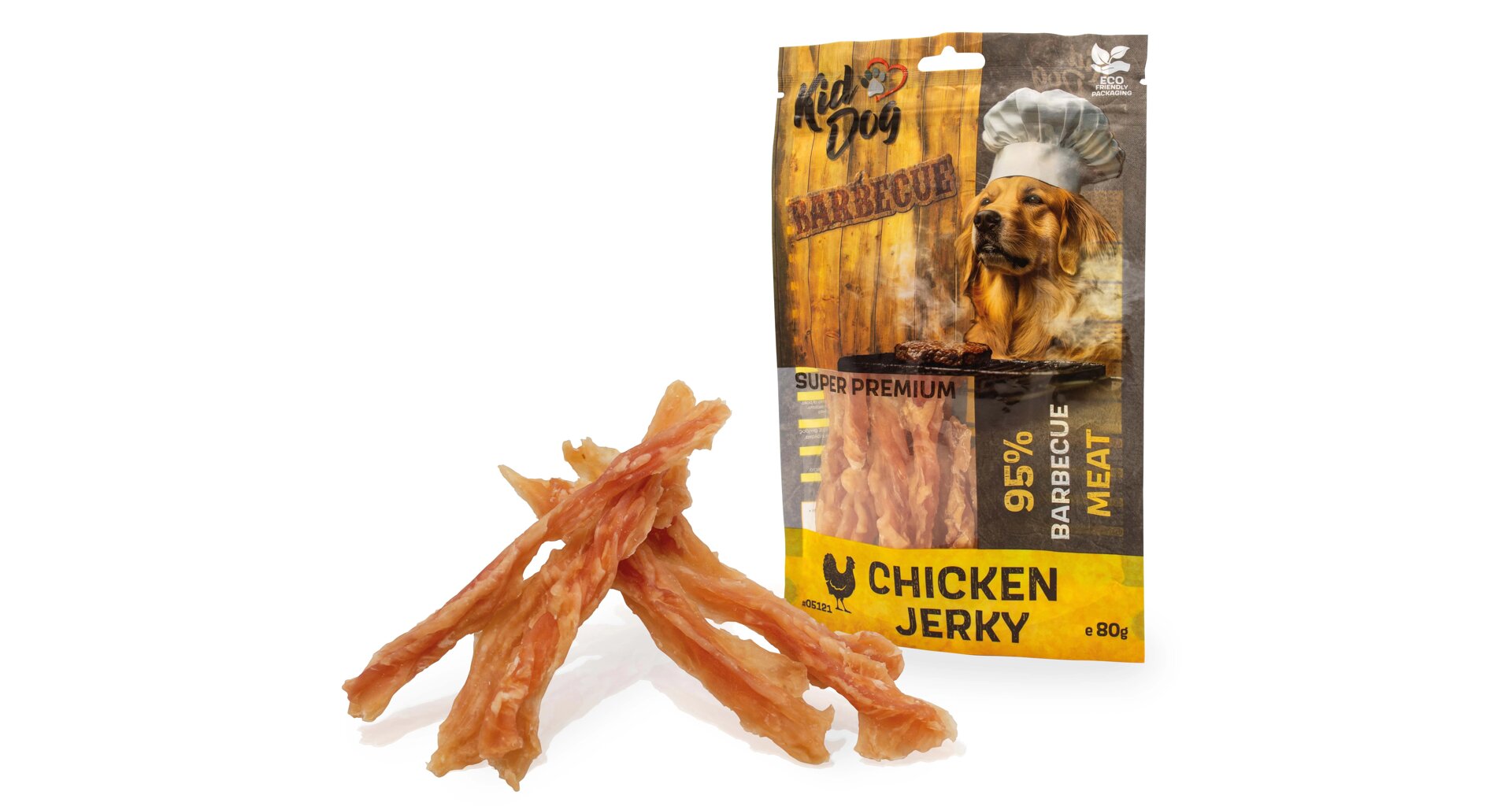 KIDDOG SUPER PREMIUM kuřecí prsa Barbecue, kroucené proužky 80 g