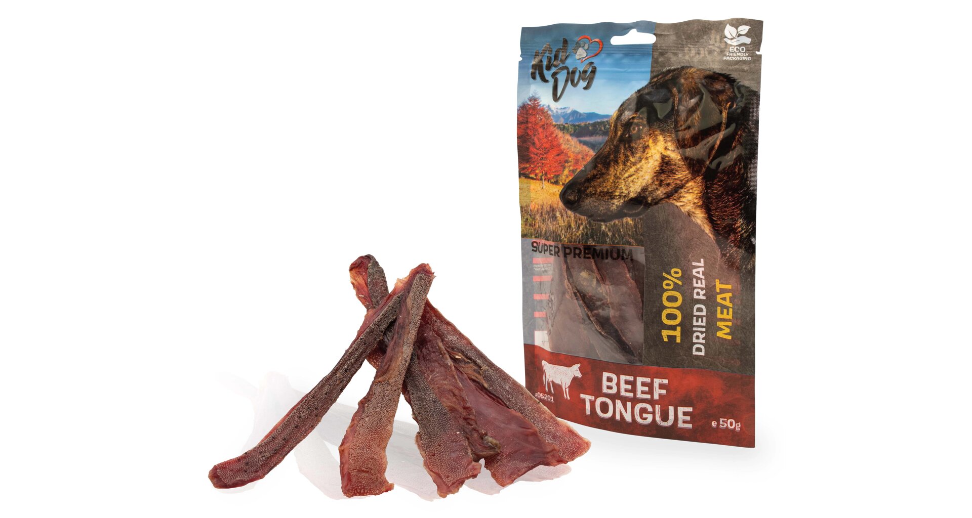 KIDDOG SUPER PREMIUM 100% hovězí jazyk, tenké plátky 50 g