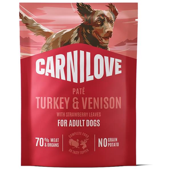 Carnilove Dog POUCH Paté Turkey & Venison with Strawberry Leaves 300g