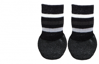 Protiskluzové ponožky černé L, 2 ks pro psy bavlna/lycra