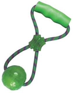 Hračka guma Squeezz míč s držadlem KONG M