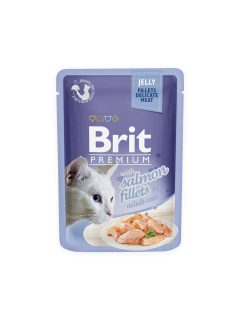 Brit Premium Cat D Fillets in Jelly with Salmon 85g