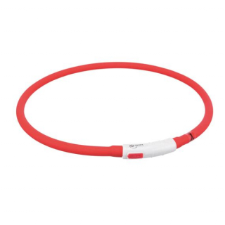 Flash USB svítící obojek XS-XL 70 cm / 10 mm, - červená