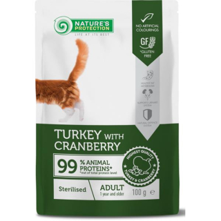 Nature's Protection Cat kaps. Sterilised Turkey and Cranberry 100g