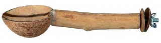 Dřevěné bidýlko s kokosovou miskou 25cm/25mm